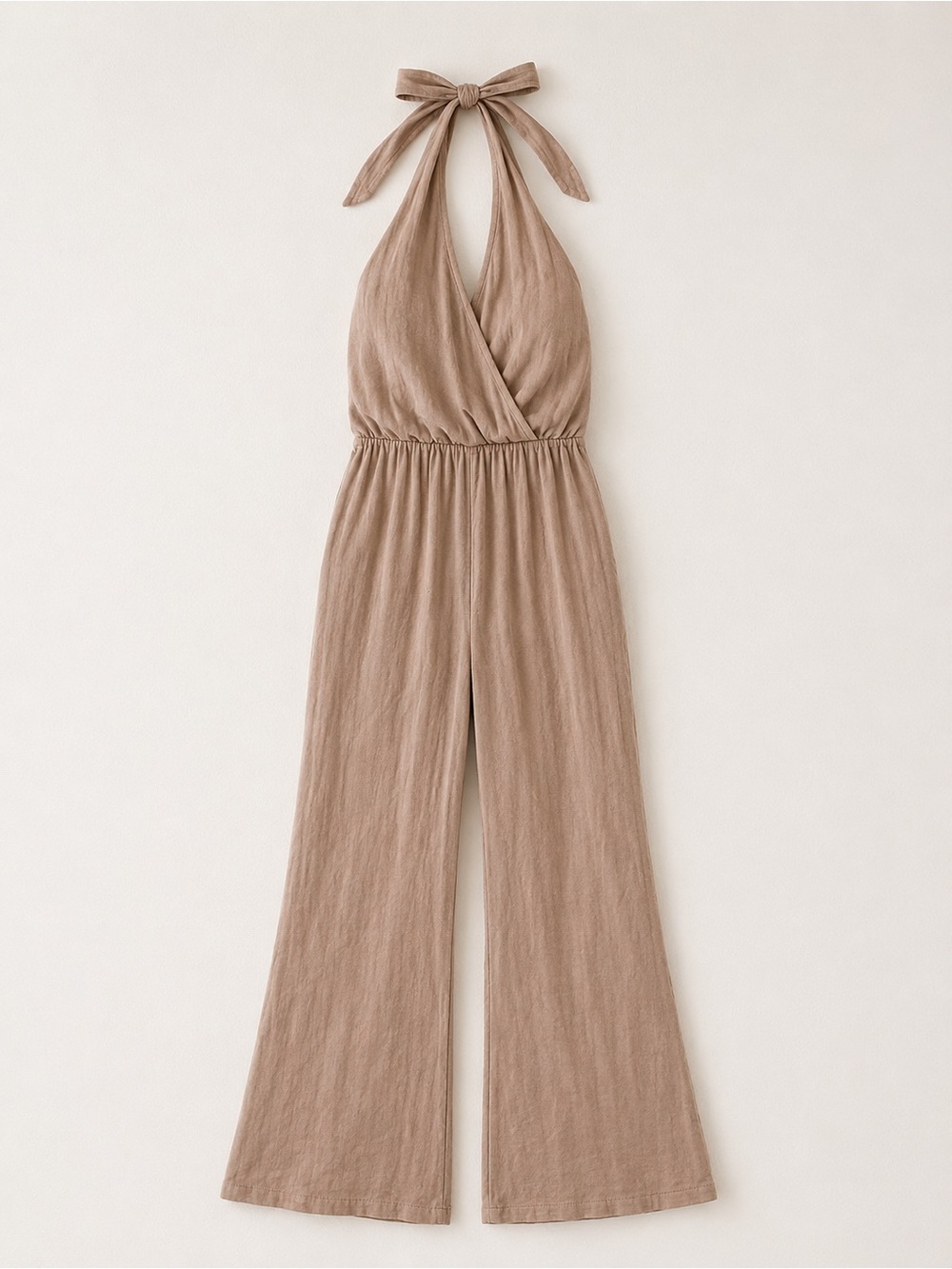 Indah Beige Taupe Halter Romper Size Medium